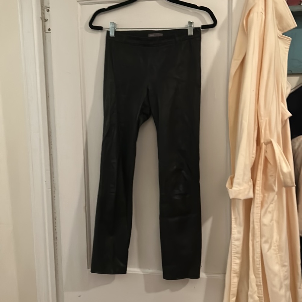 Vince lamb skin leather black leggings xs